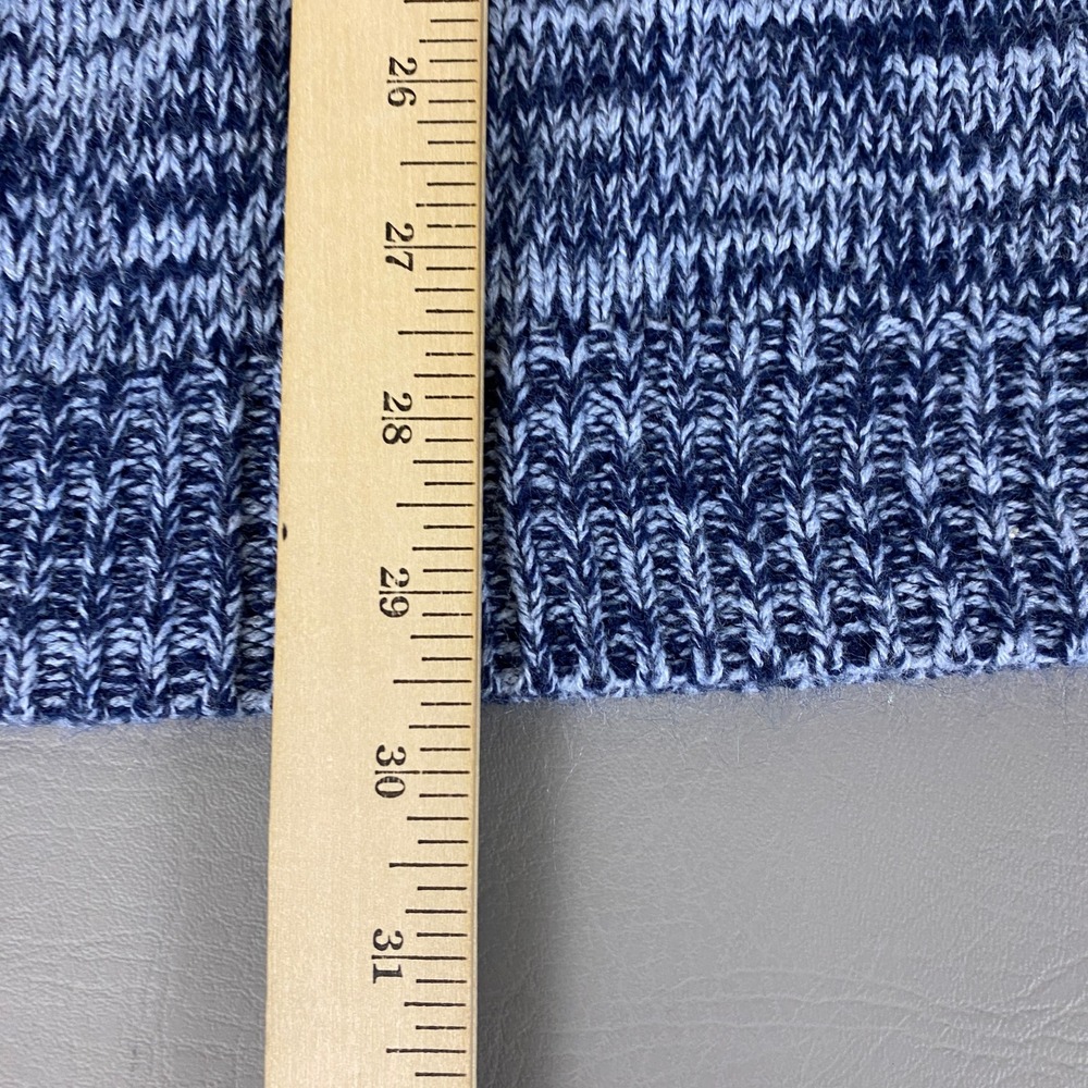 Blair Sweater Top Plus Size Women's 3X Blue Marled Knit Button Poncho Crew Neck - Picture 8 of 10